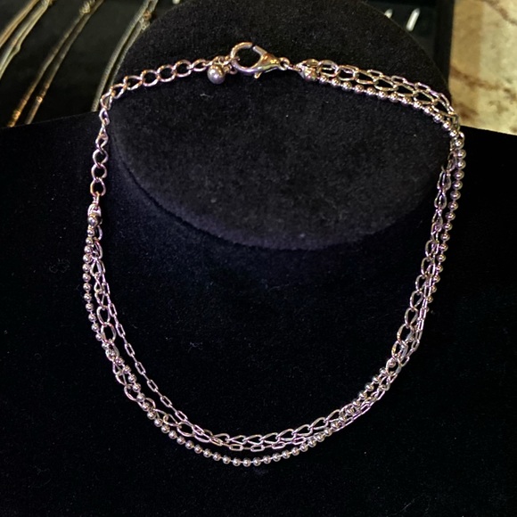 Multilayered Silver Sterling Anklet/ Bracelet - Picture 2 of 9